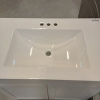 30"W Bathroom Vanity in White with Sink