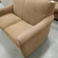 60"W Love Seat in Light Brown Corduroy