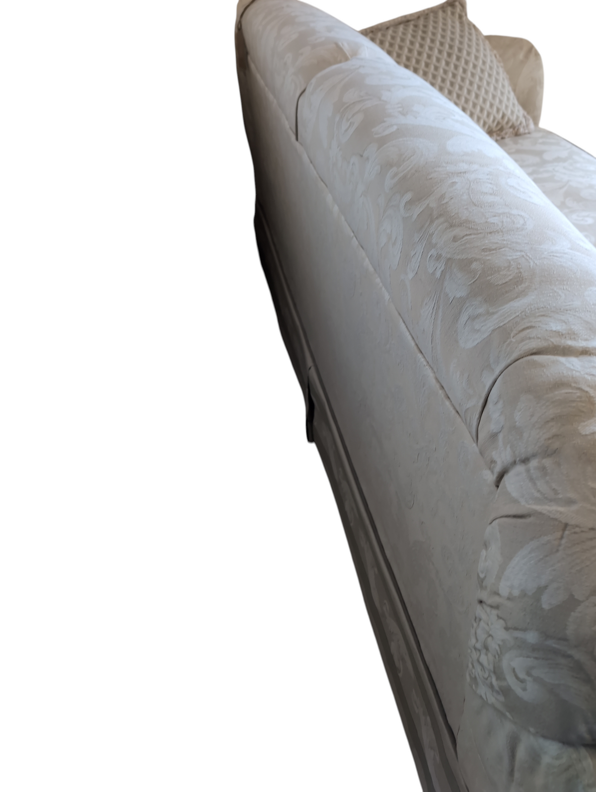 Classic Damask Rolled Arm Upholstered 3-seat Sofa W/Cushion #BW2