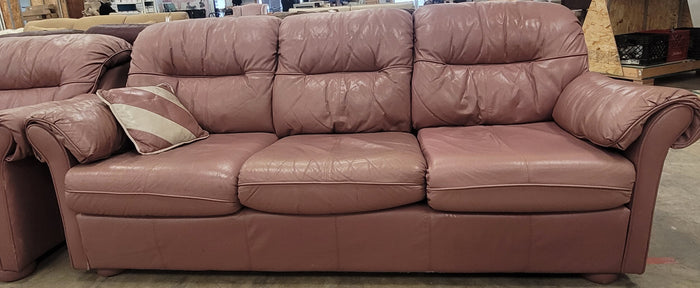 Mauve Leather Sofa