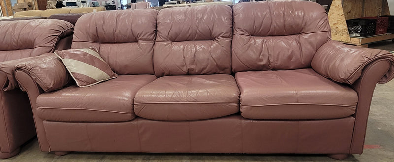Mauve Leather Sofa