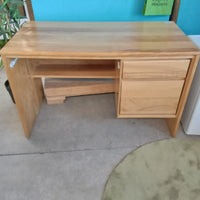 48"W Pine Single Pedestal Desk