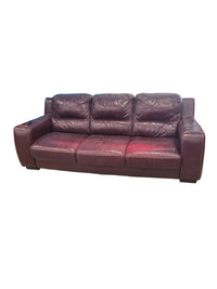 Dark Cherry Red Leather Sofa
