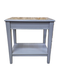 Grey Side Table with Glass Top