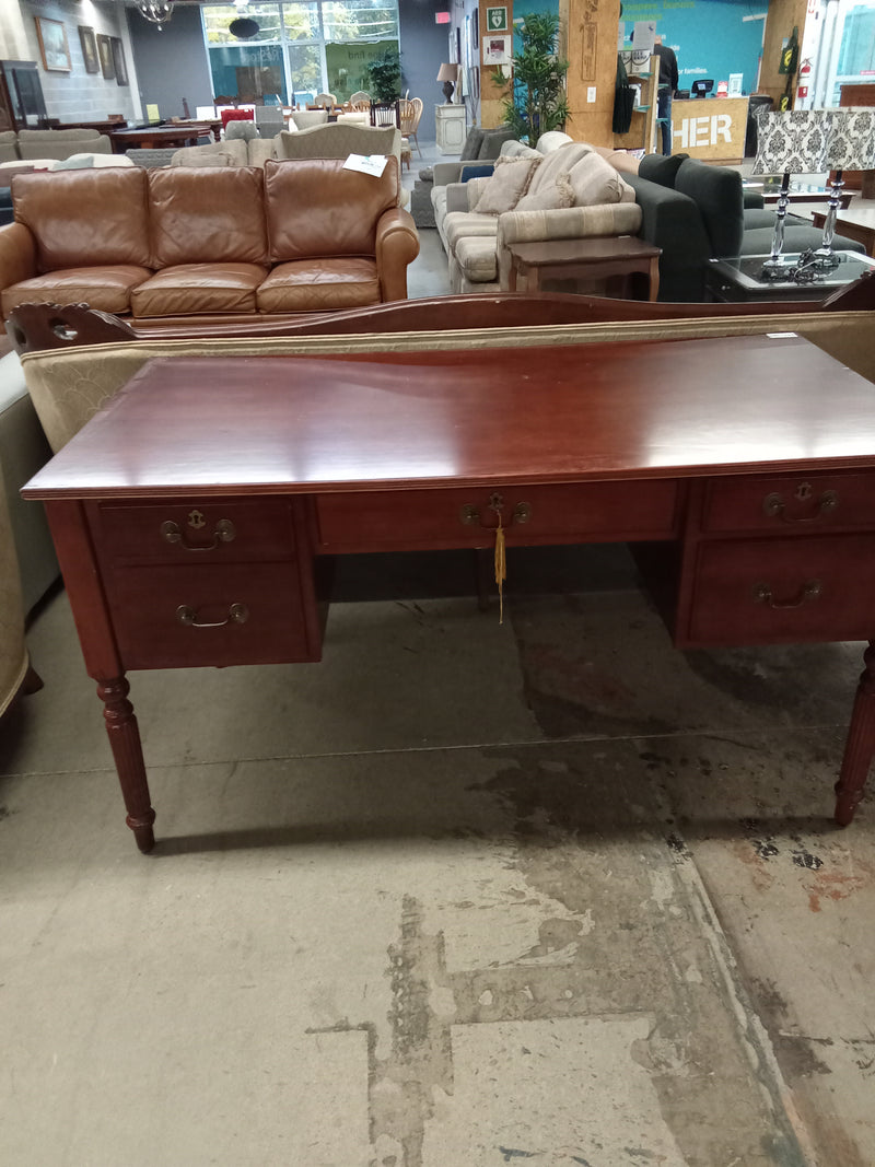 55"W Double Pedestal Wooden Desk