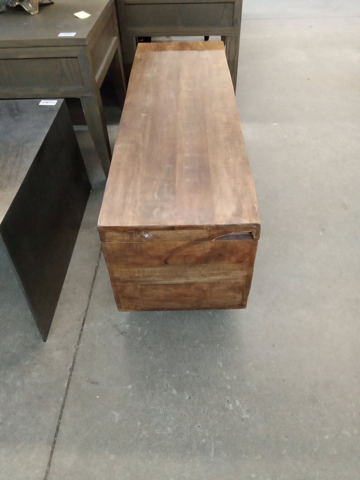 46"W Wood Bench with Storage
