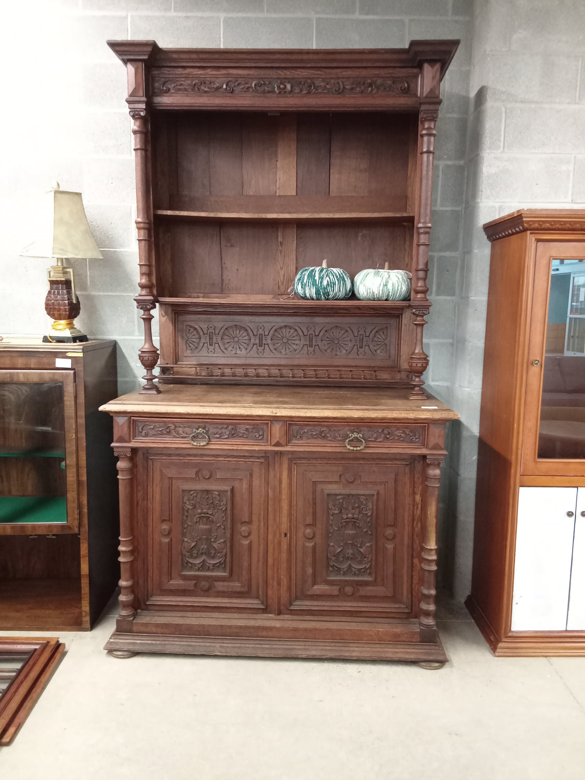 53"W Solid Wood Sideboard with Hutch