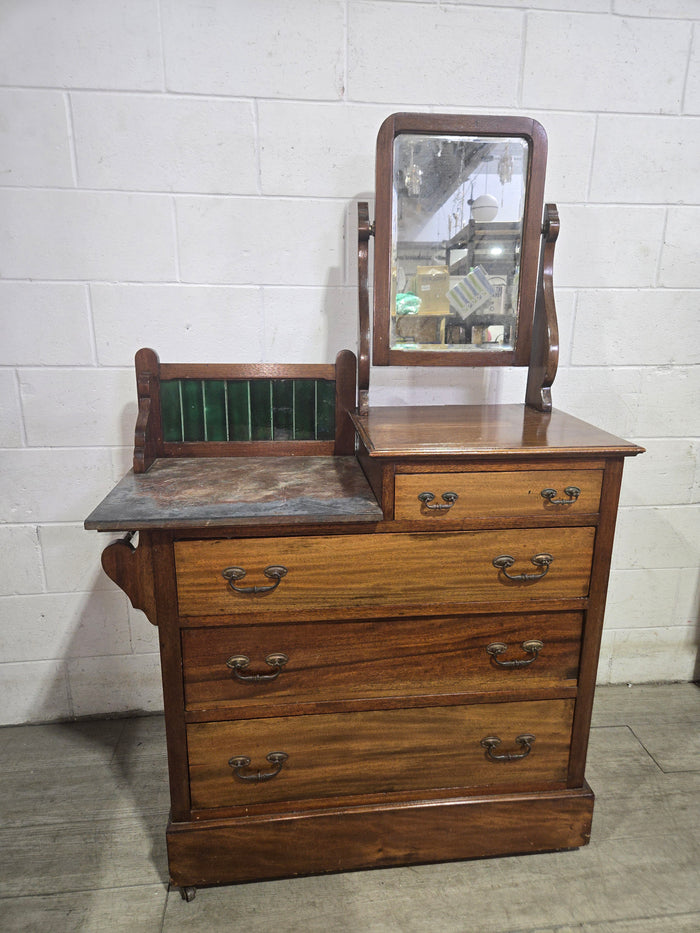 Green Tile Dresser With Mirror