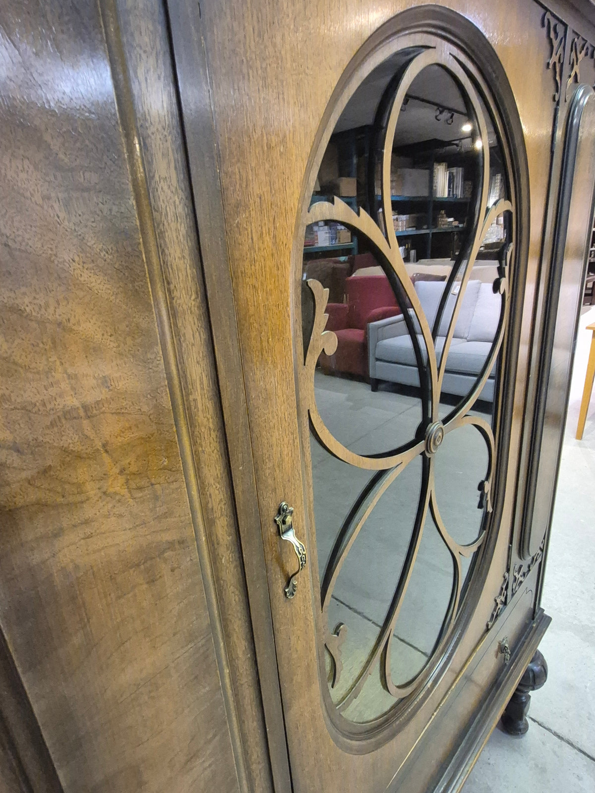 Antique Walnut China Cabinet