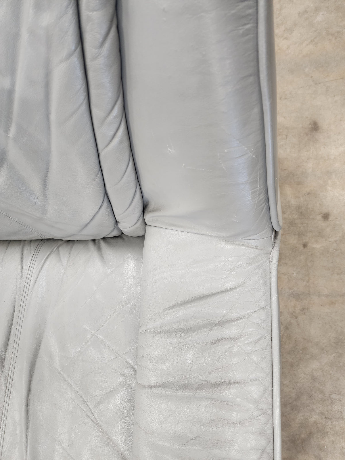 Light Grey Faux Leather Sofa