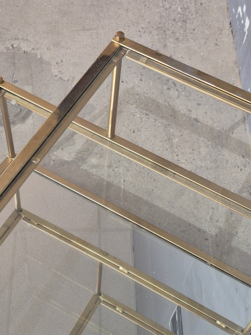 Brass-Look and Glass Side Table