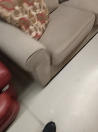 82"W Brown Fabric Love Seat