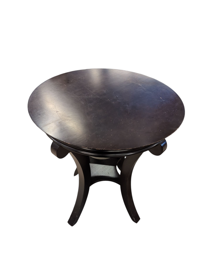 BOMBAY Dark Wood Round Side Table