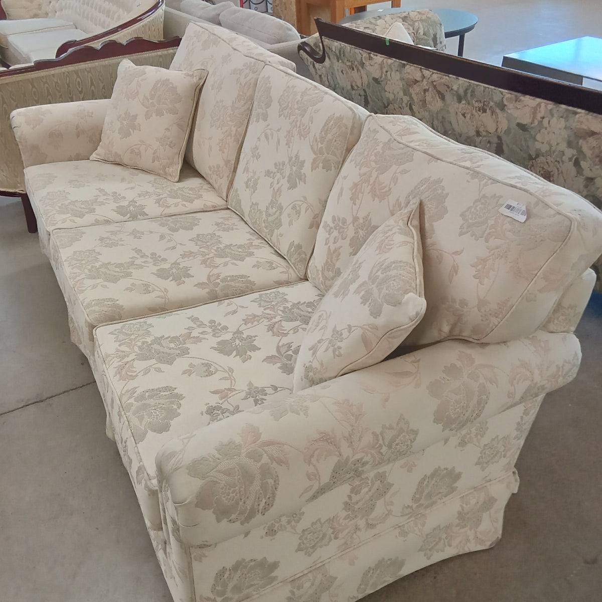 80"W 3-Seat Sofa in Floral Fabric