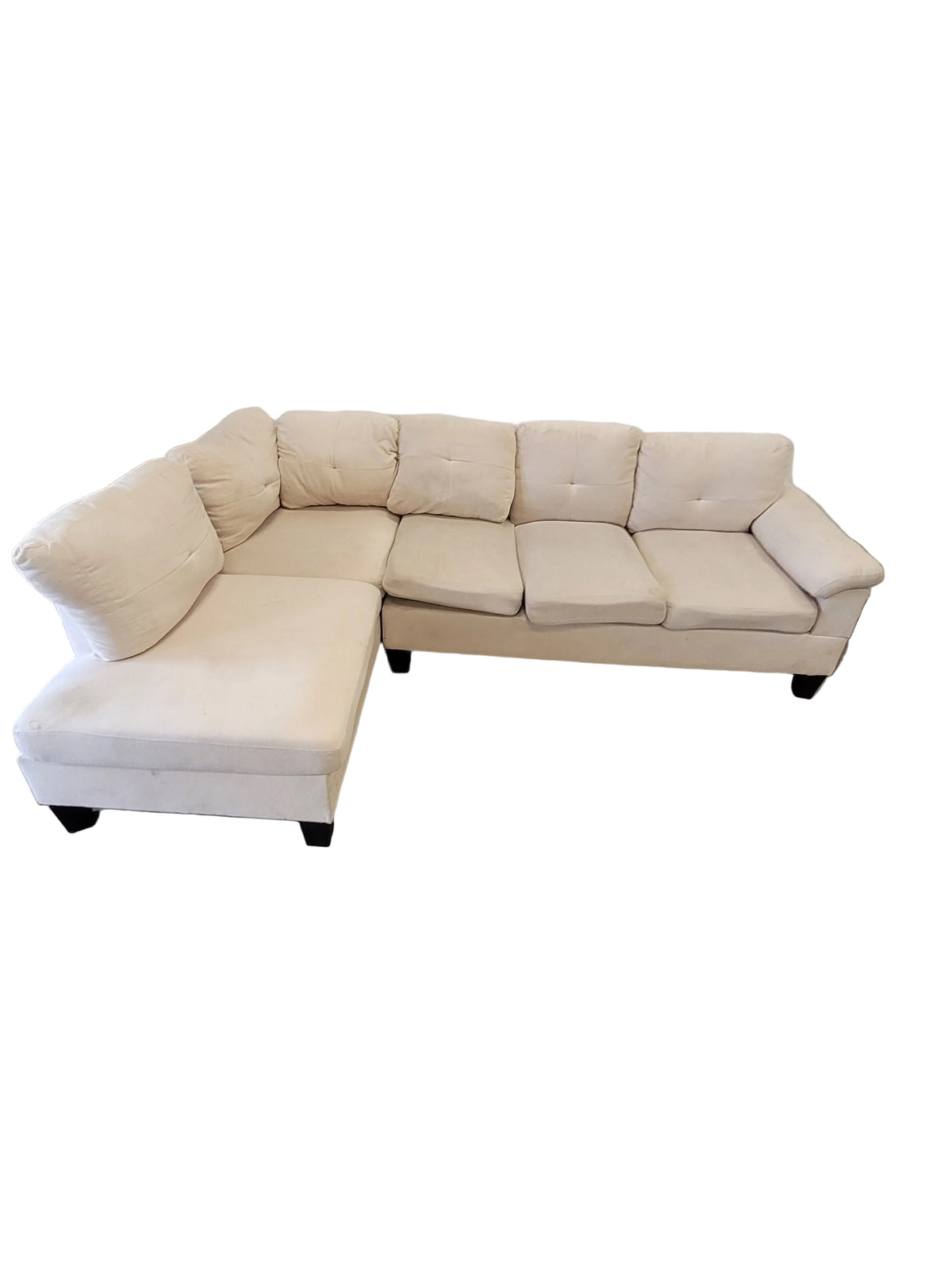 Light Cream L-Shaped Sectional Sofa