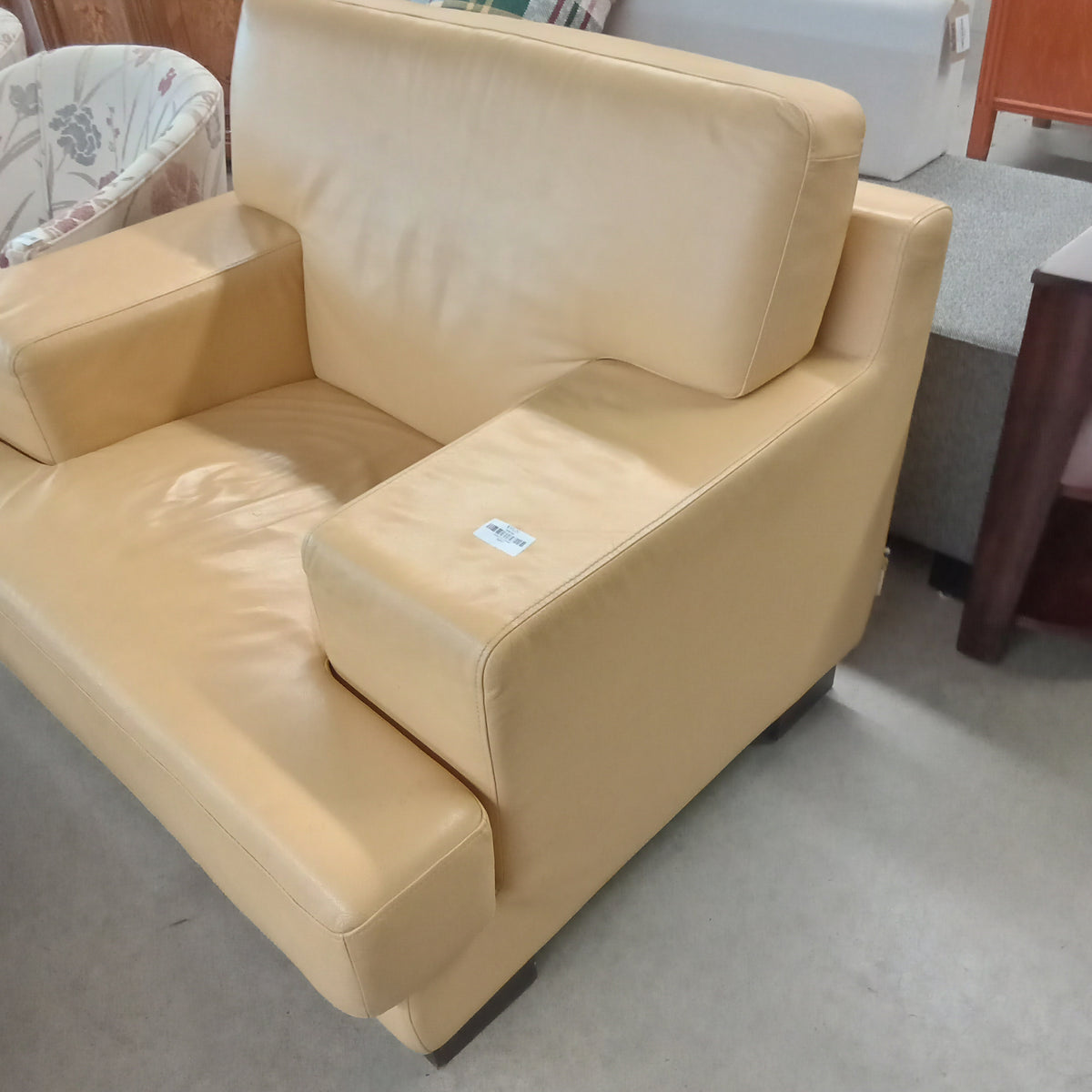 47"W Modern Leather Armchair