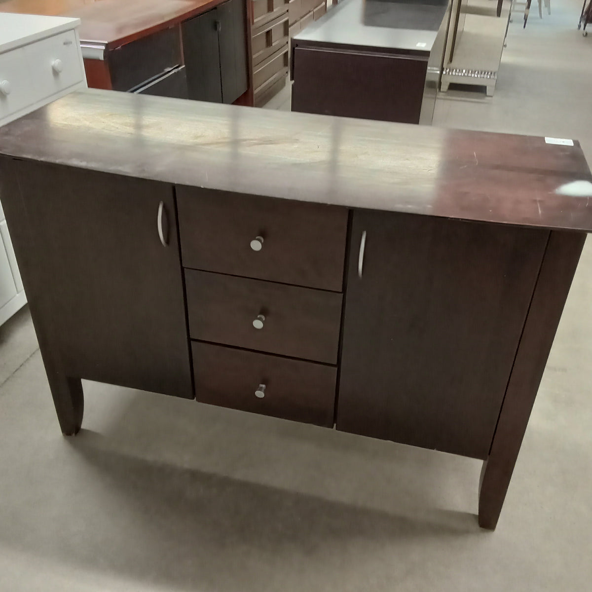 48"W 3-Drawer 2-Cupboard Dresser