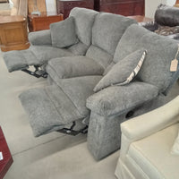 85"W 3-Seat Recliner Sofa in Gray Fabric