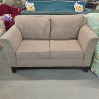 60"W Light Brown Fabric Love Seat