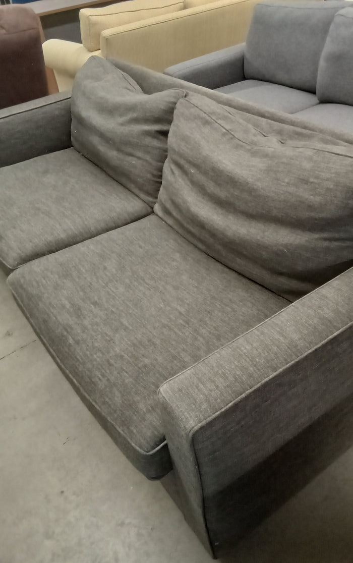 78"W 2-Seat Sofa in Dark Gray Fabric