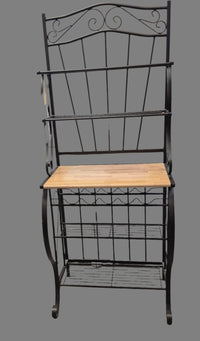 Metal and Wood Bakers Rack