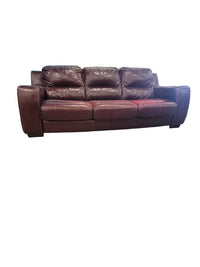 Dark Cherry Red Leather Sofa