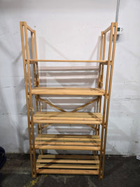 Multi-Tiered Bamboo Shelving Unit