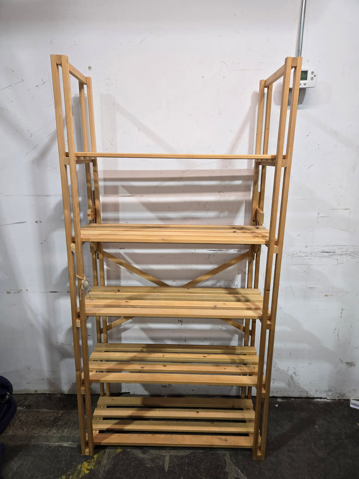 Multi-Tiered Bamboo Shelving Unit