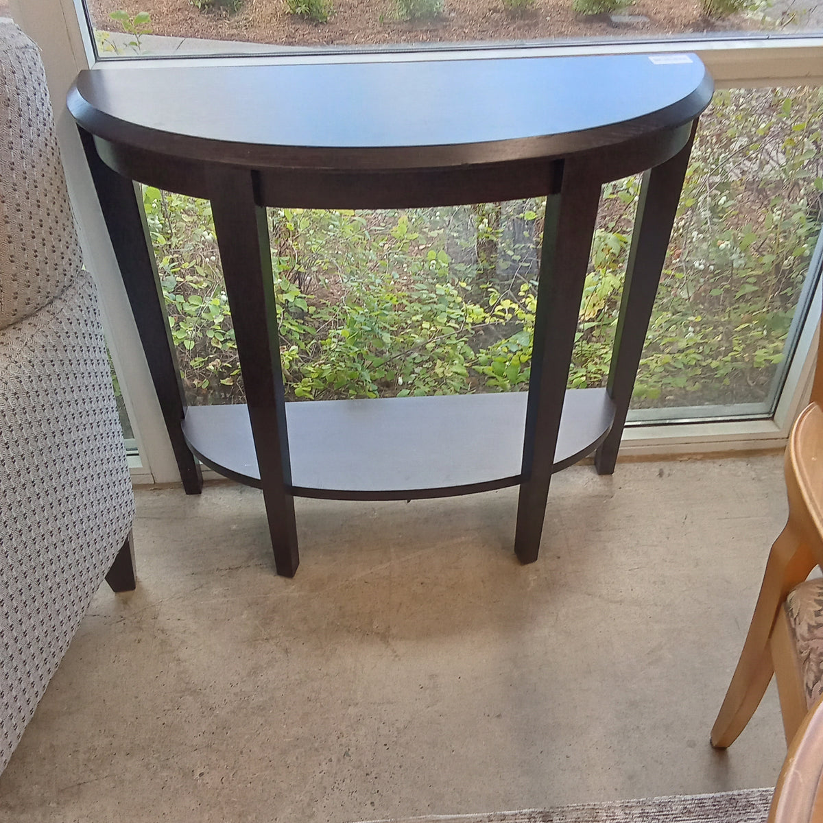 36"W Half Moon Console Table in Black
