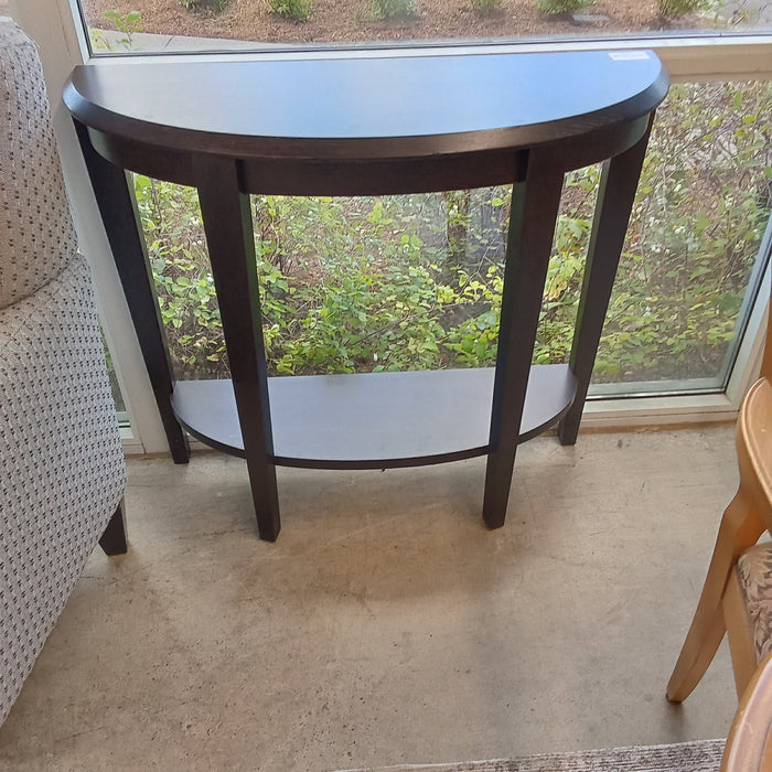 36"W Half Moon Console Table in Black
