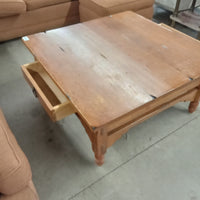 40"W Knotty Pine Coffee Table with Two Drawers