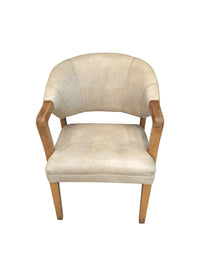 Beige Upholster Leather Armchair