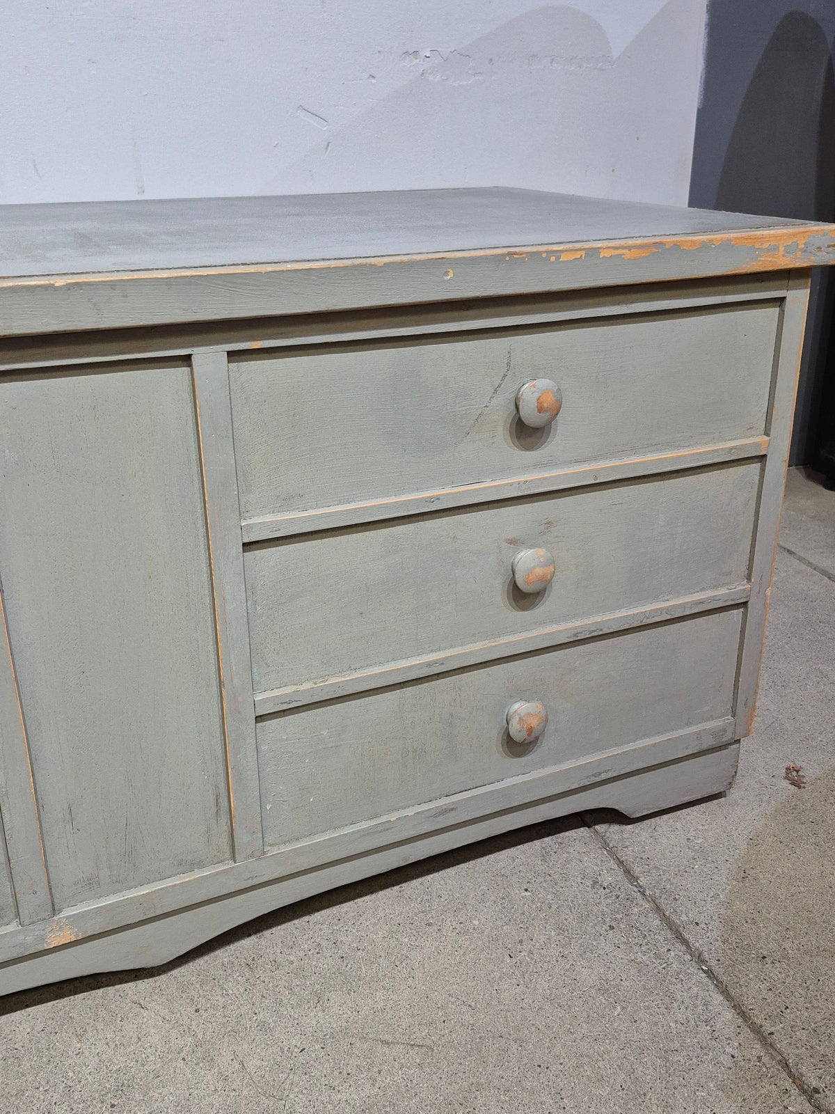 Distressed Blanket Box on Casters