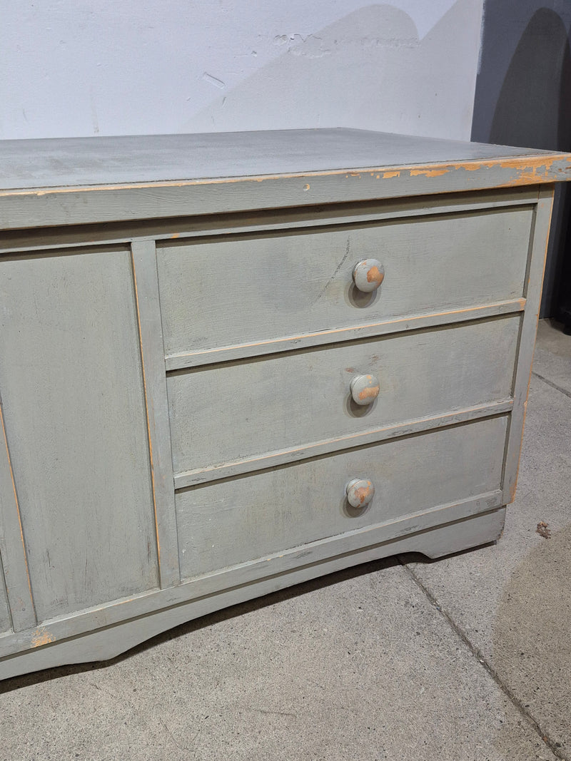 Distressed Blanket Box on Casters