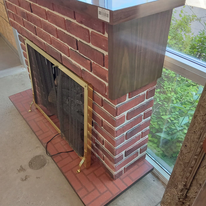 54.5"W Electric Fireplace and Faux Brick Mantle