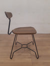 16" Solid Wood and Metal Accent chair