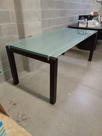 72"W Frosted Glass Dining Table