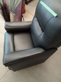 35"W Blue Leather Electric Recliner