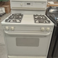 30"W Four Burner Gas Stove in White