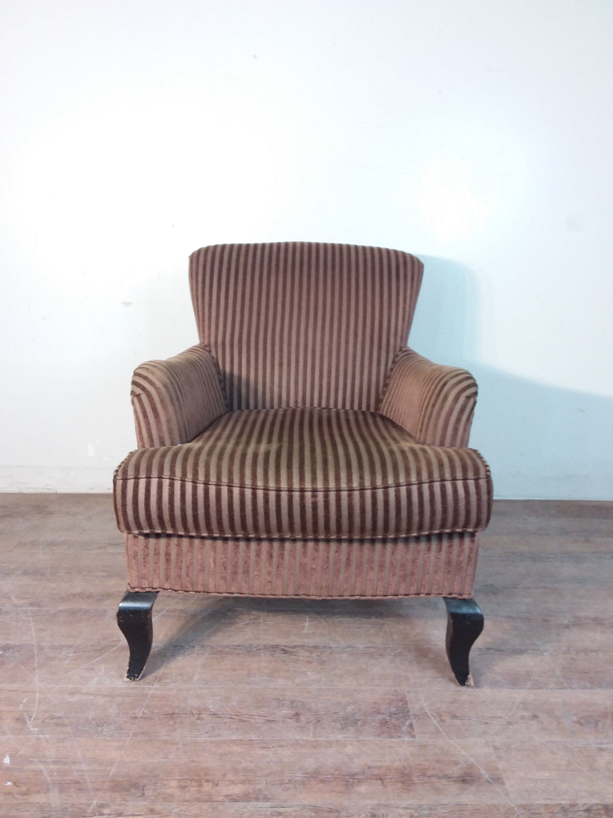 Brown Striped Armchair