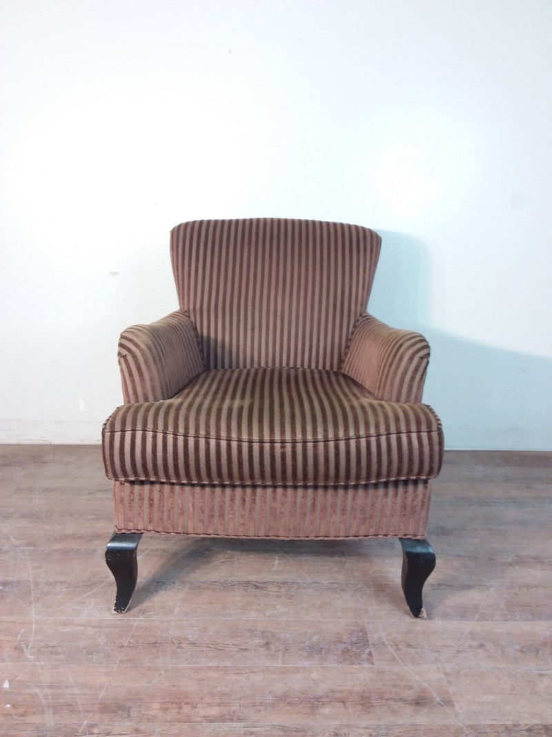 Brown Striped Armchair