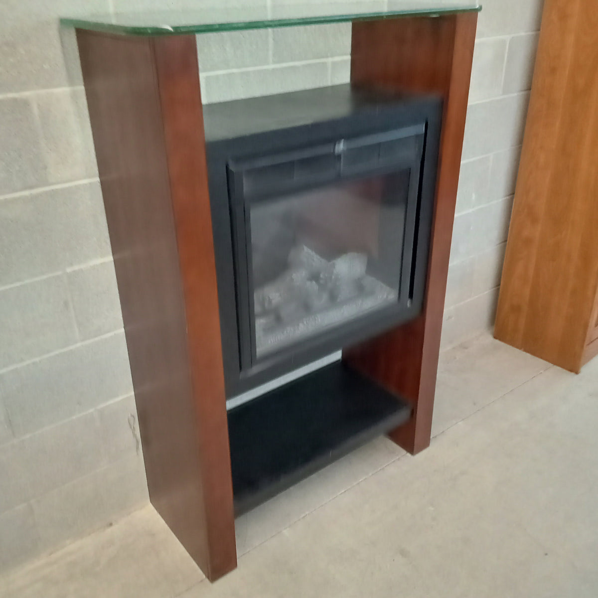 35.5"W Electric Fireplace and Mantle