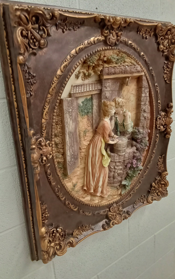 26.5"W Vintage Decorative Wall Plaque - Framed