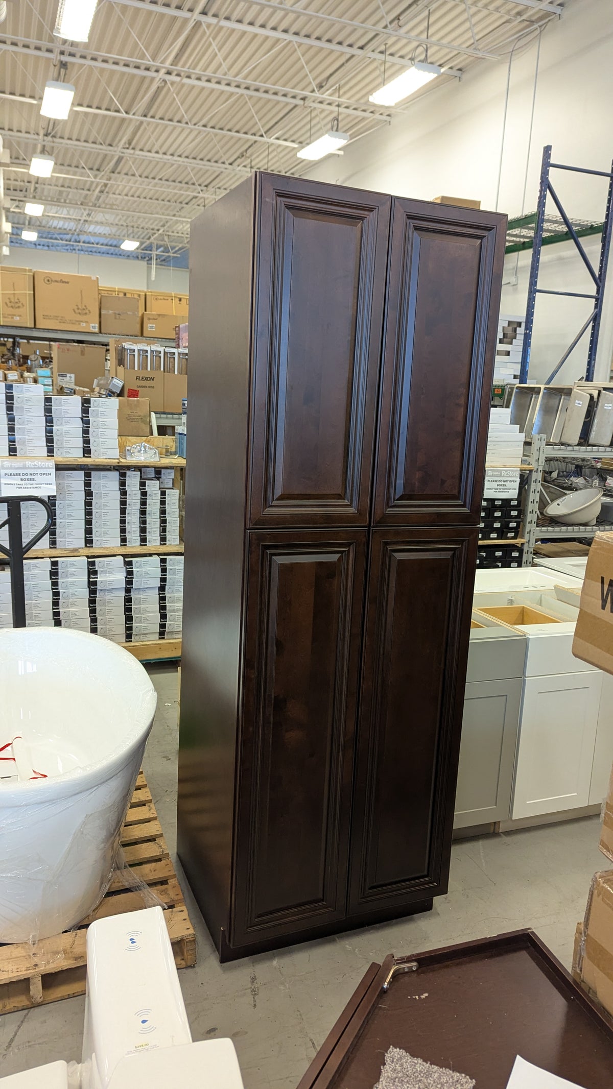 30"W Dark Brown Pantry Cabinet