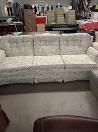 90"W 3-Seat Sofa in Floral Fabric