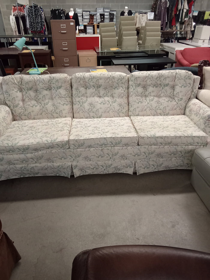 90"W 3-Seat Sofa in Floral Fabric