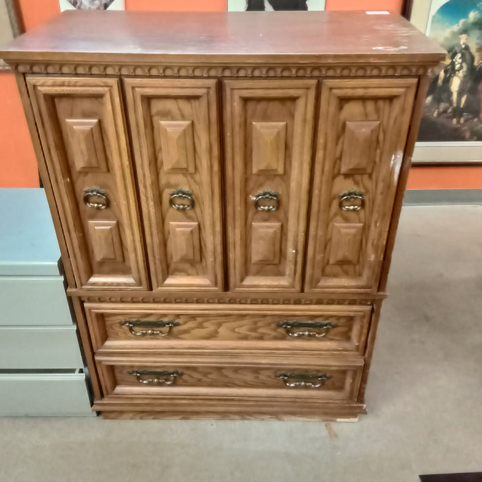 35"W Dresser with Upper Cupboard and Two Lower Drawers