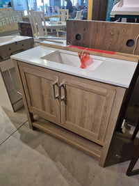 36 " W Single Sink Bath Vanity in White Oak with Top