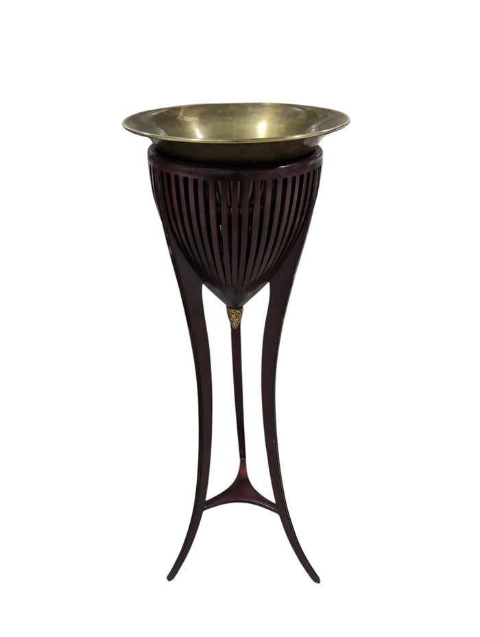 Mahogany and Brass Decorative Stand