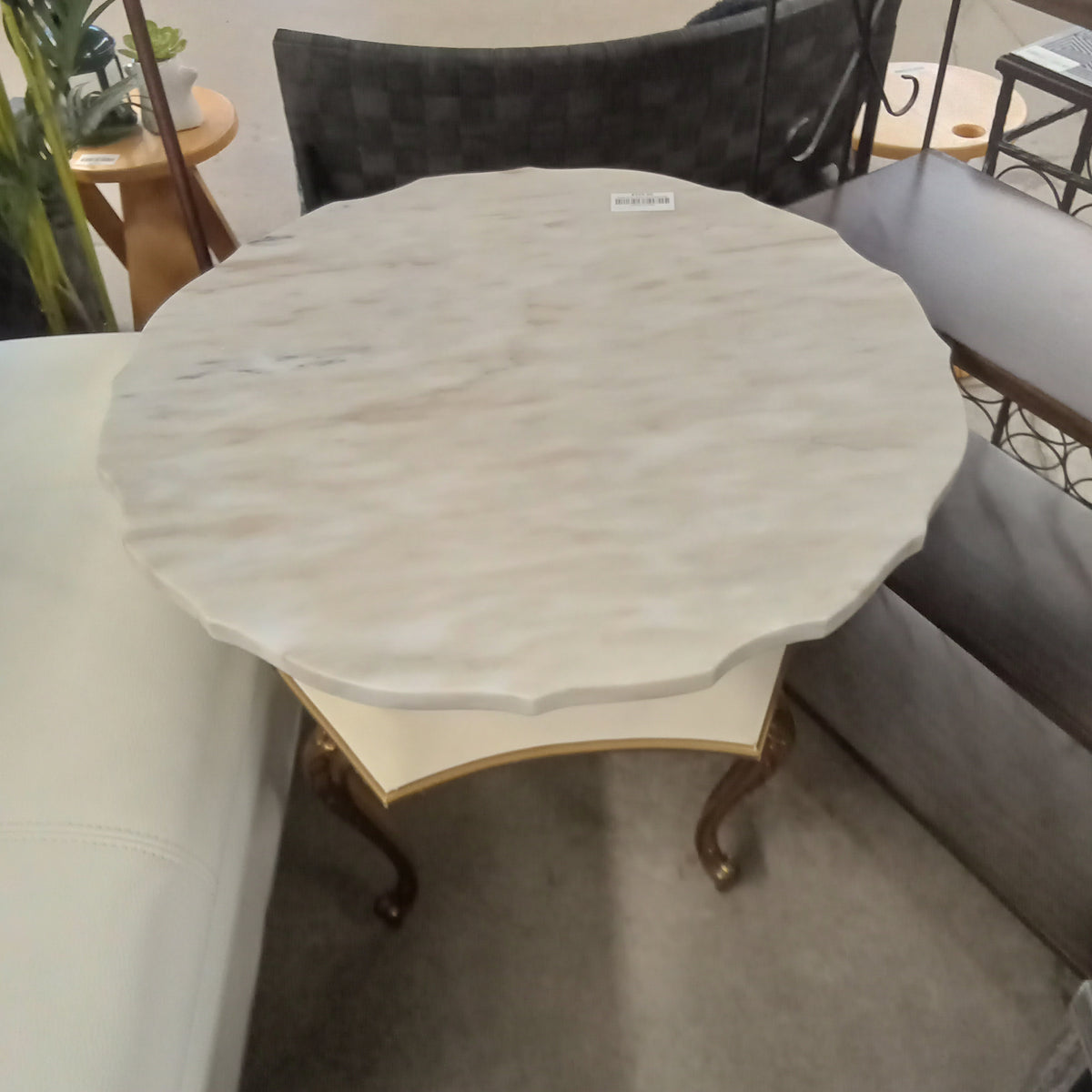 Small White Marble Side Table
